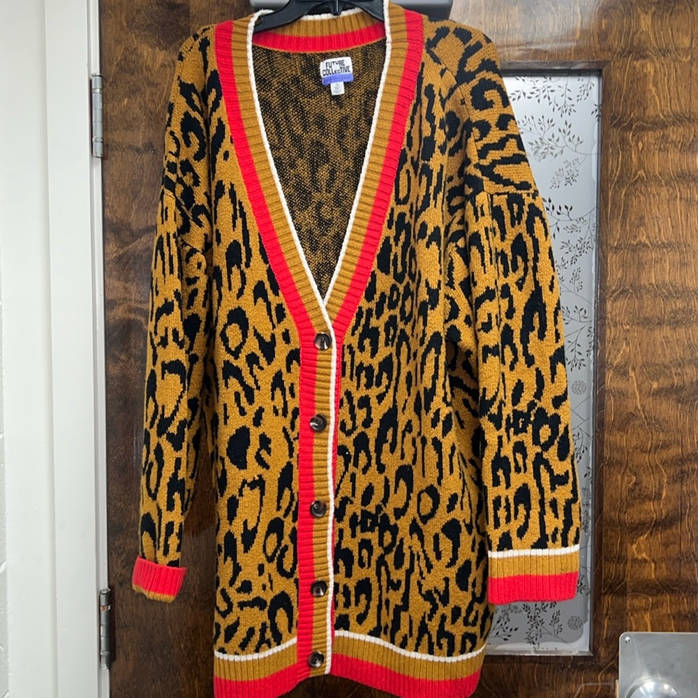 TARGET FUTURE COLLECTIVE LEOPARD PRINT W RED & WHT STRIPS SIZE 3X